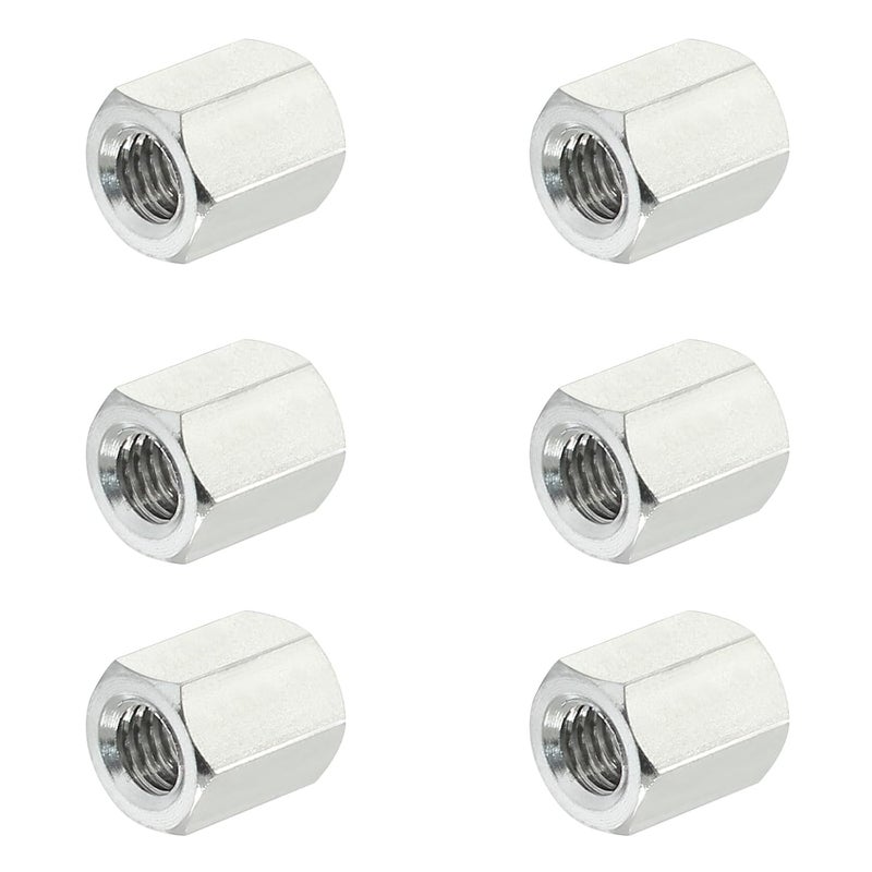 Moicstiy 6 Pcs M5 x 0.8-Pitch 10 mm Length Hex Coupling Nut, 8 mm Width Stainless Steel Rod Coupling Nuts (Metric) - Image 1